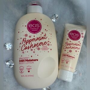 eos Peppermint Cashmere Body Lotions- Large and Travel Size Set